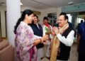 Madhu Bhatt Greets Union Health Minister J.P. Nadda on His Uttarakhand Visit
